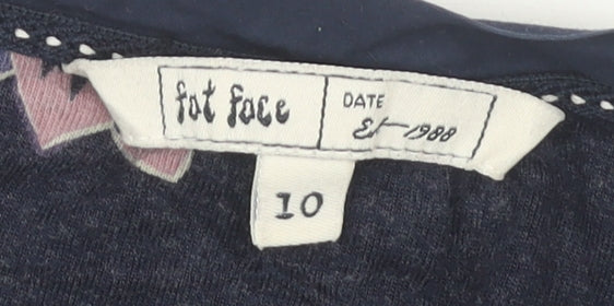 Fat Face Women's Blue Floral Tunic Blouse - Size 10