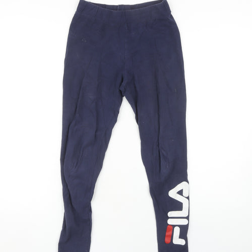 Fila Women's Blue S Leggings with Logo - Activewear