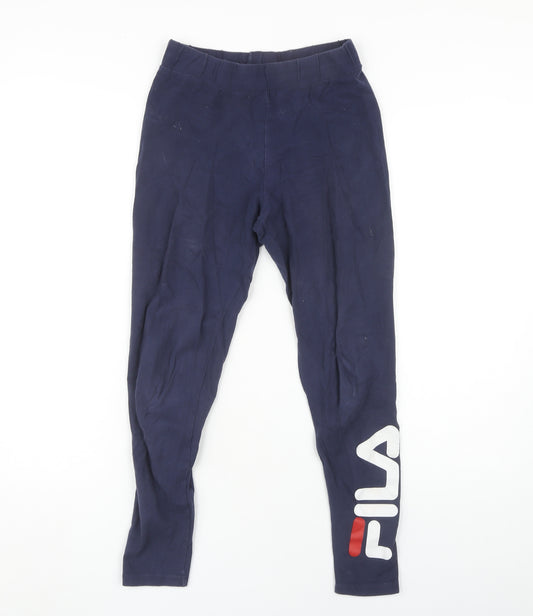 Fila Women's Blue S Leggings with Logo - Activewear