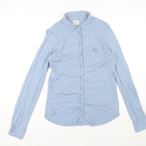 Fat Face Women's Blue Button-Up Shirt Size 10