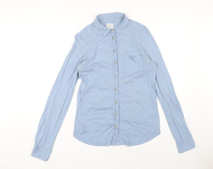Fat Face Women's Blue Button-Up Shirt Size 10