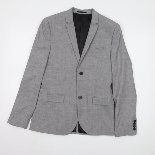 H&M Men’s Grey Blazer, Single-Breasted, 38R