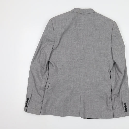 H&M Men’s Grey Blazer, Single-Breasted, 38R