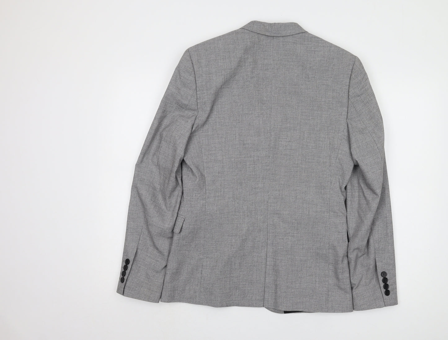 H&M Men’s Grey Blazer, Single-Breasted, 38R