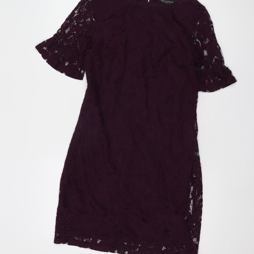Dorothy Perkins Women's Purple Lace Dress UK 8