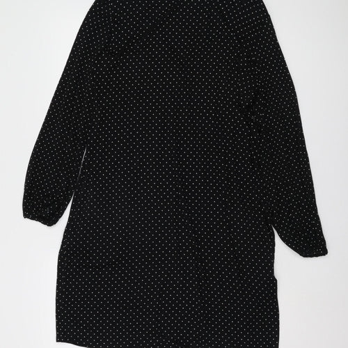 Wallis Women's Black Polka Dot Viscose Sheath Dress Size 12