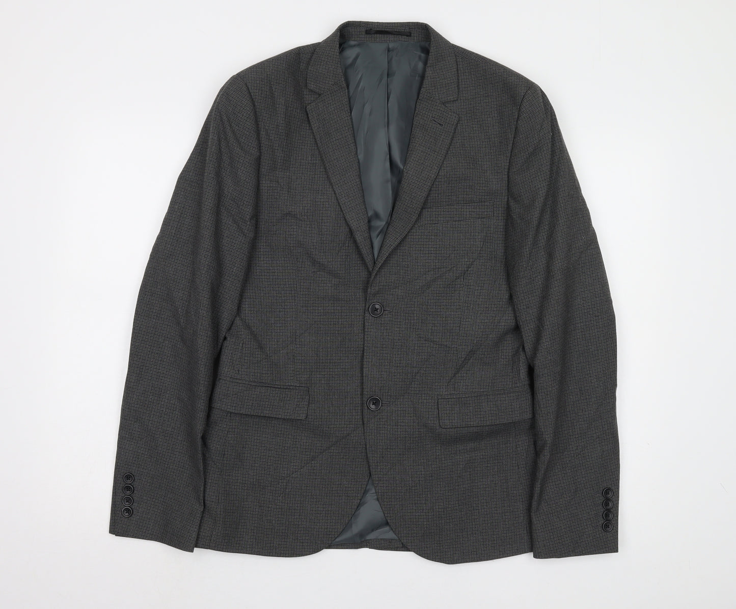 Swear & Mason Men's Grey Check Blazer, Size 38