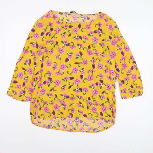 Next Women's Yellow Floral Blouse, Size 12, Spring Ready
