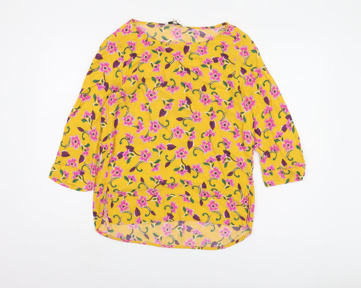 Next Women's Yellow Floral Blouse, Size 12, Spring Ready