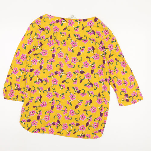Next Women's Yellow Floral Blouse, Size 12, Spring Ready