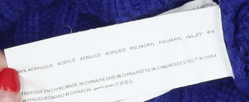 Axara Women's Blue Cable-Knit Pullover Jumper, Size M