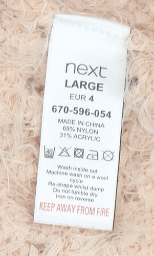 Next Women's Beige Open-Knit V-Neck Jumper, Large