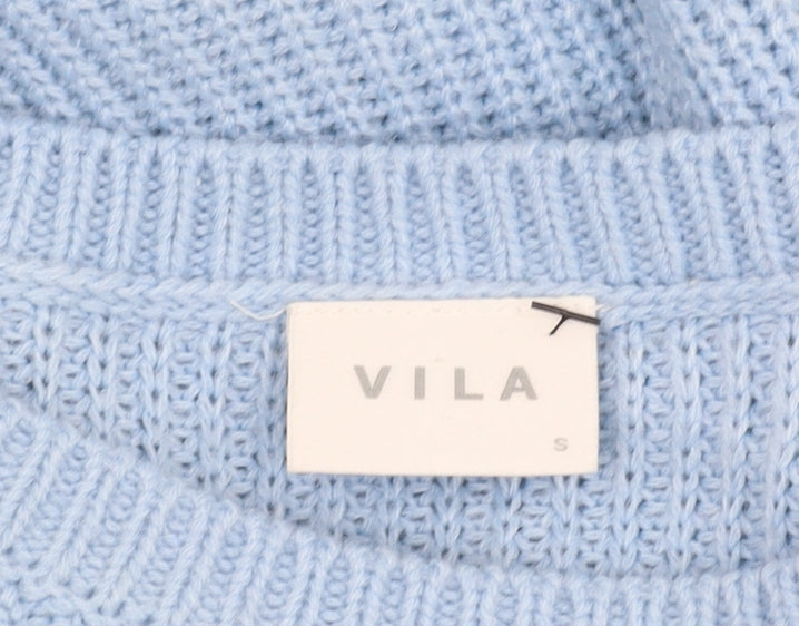 VILA Women's Blue Pullover Jumper - Size S
