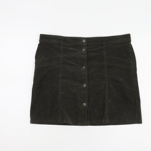 Marks and Spencer Women's Black Cotton Corduroy Skirt