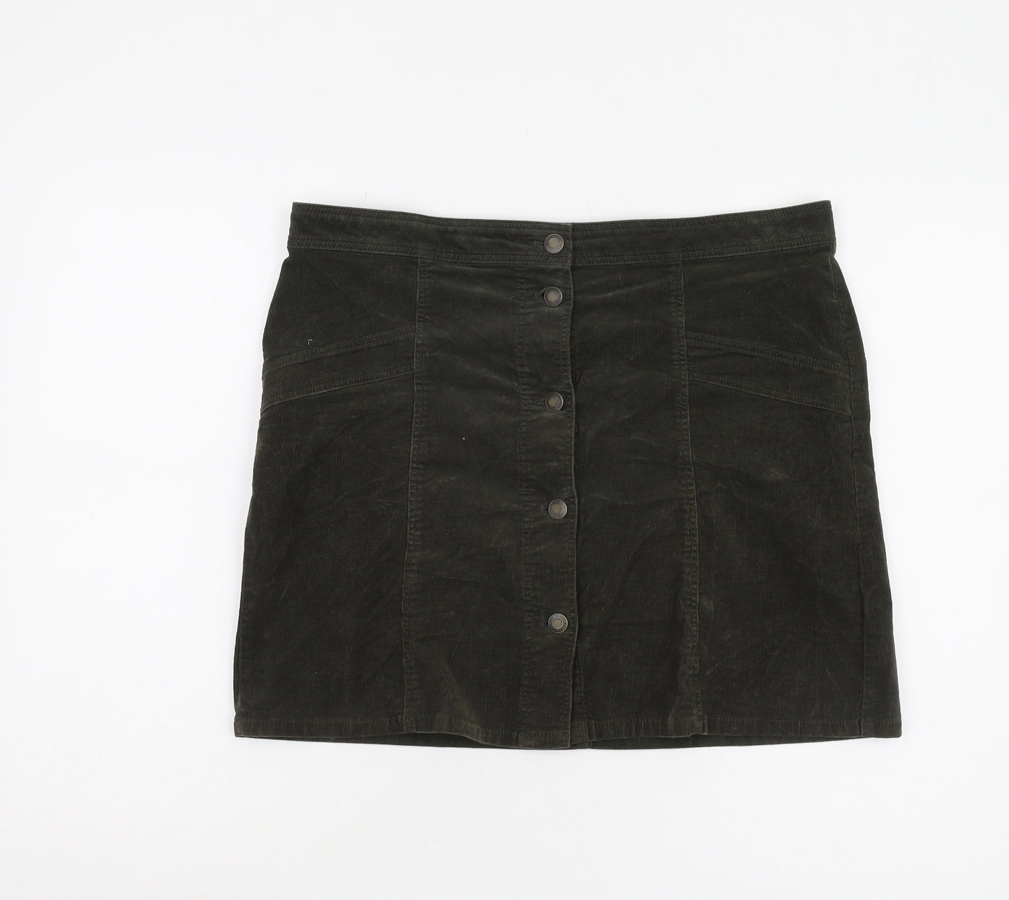Marks and Spencer Women's Black Cotton Corduroy Skirt