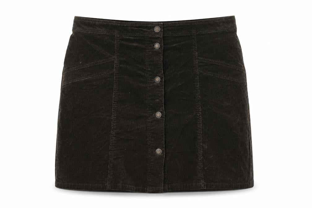 Marks and Spencer Women's Black Cotton Corduroy Skirt