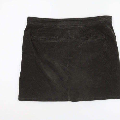 Marks and Spencer Women's Black Cotton Corduroy Skirt