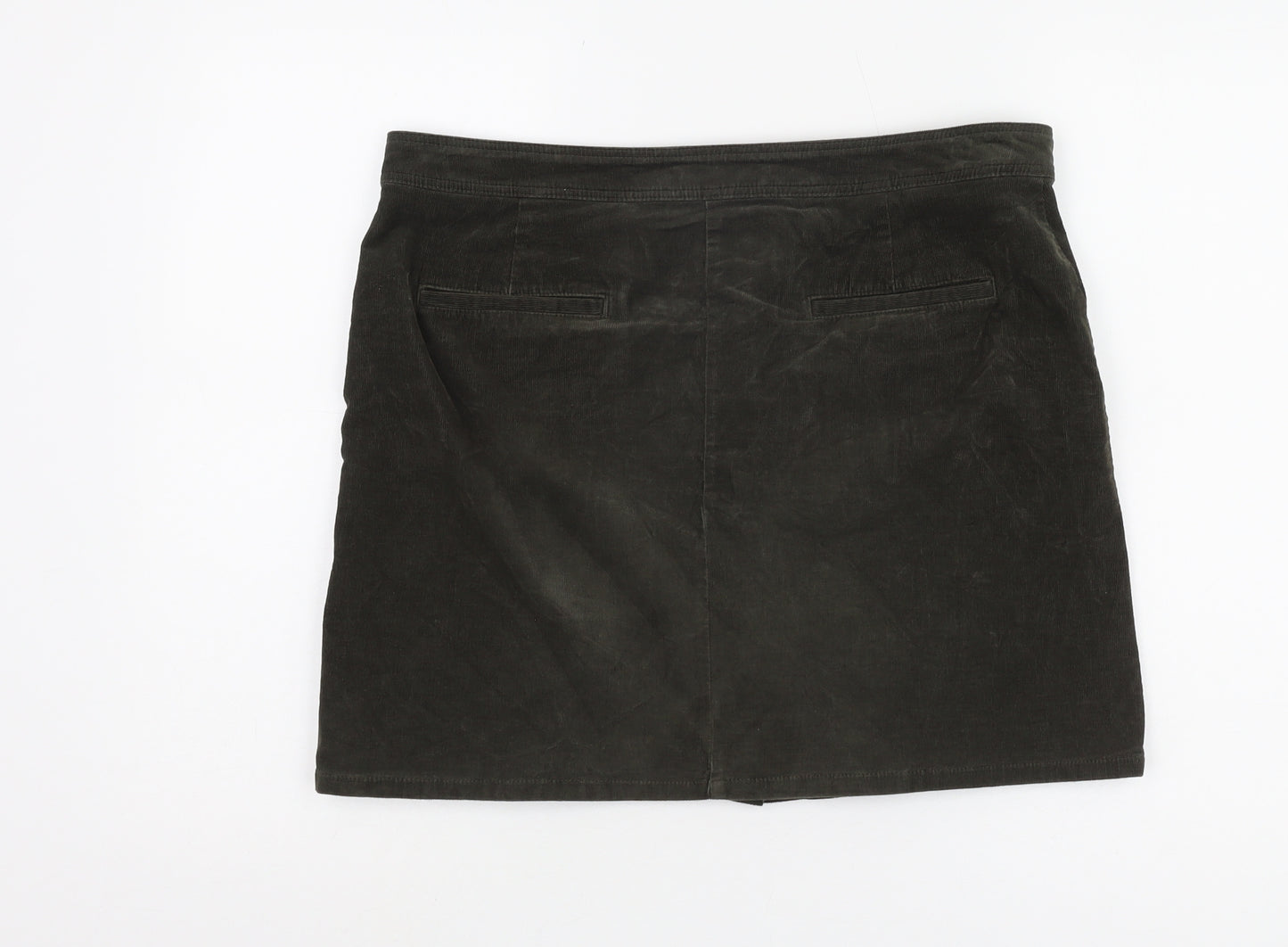 Marks and Spencer Women's Black Cotton Corduroy Skirt