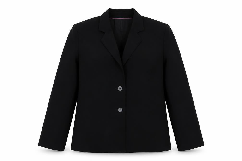 Front view of Per Una Women’s Black Blazer, size UK 14, Business Suit