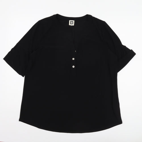 Anne Klein Women's Black Plus Blouse, Size 18