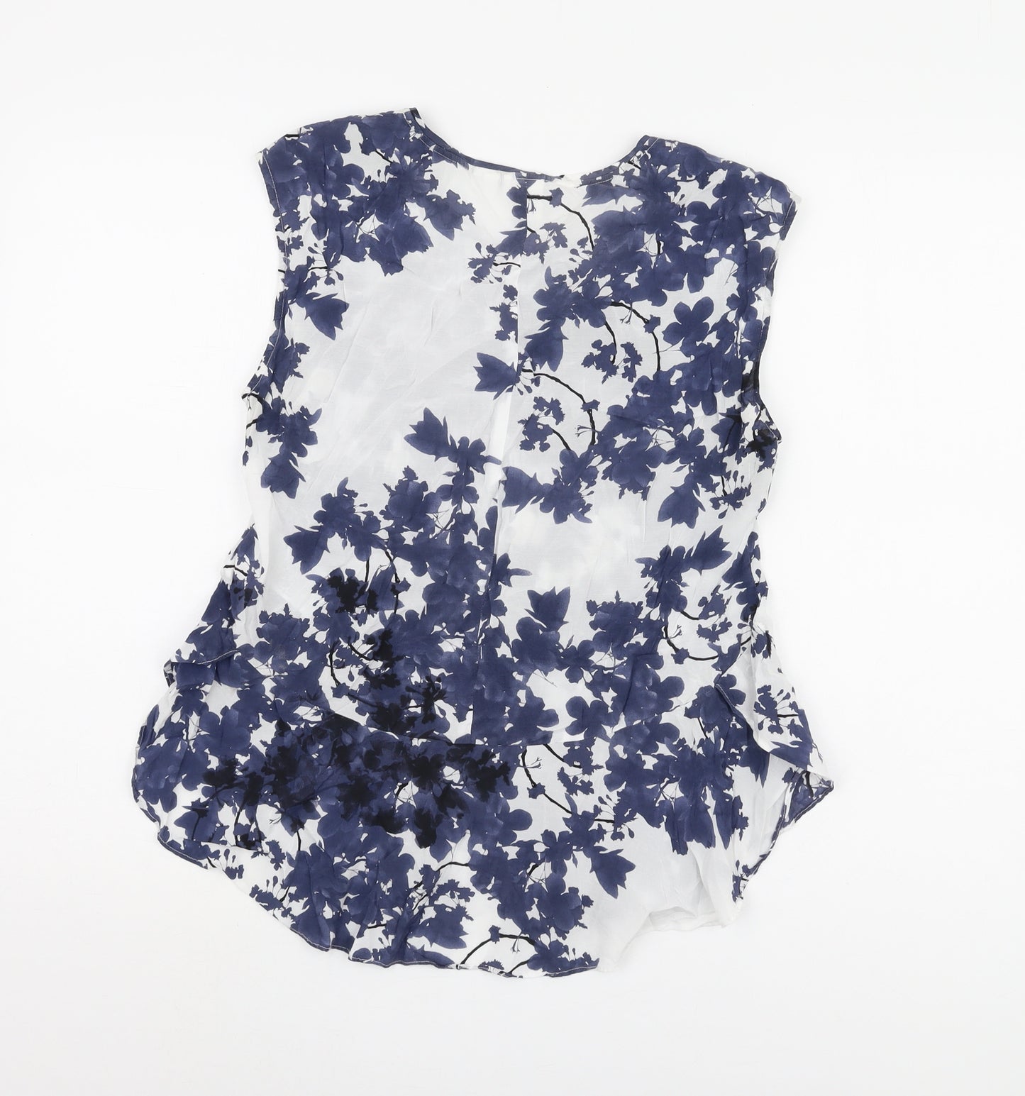 Women's Blue Floral Sleeveless Blouse UK 10