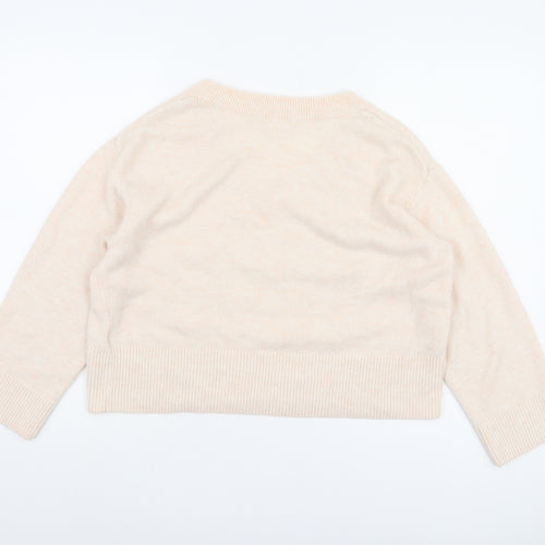 H&M Women Ivory V-Neck Pullover Jumper Size 12