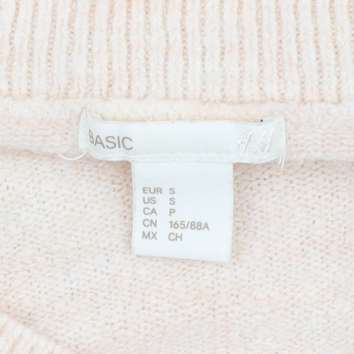 H&M Women Ivory V-Neck Pullover Jumper Size 12