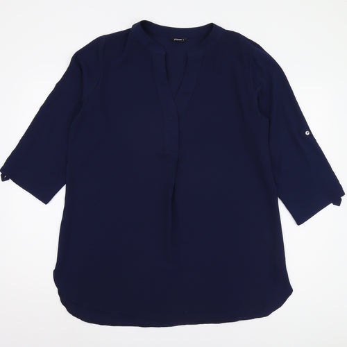 Roman Women's Blue Blouse Size 16 with 3/4 Sleeves