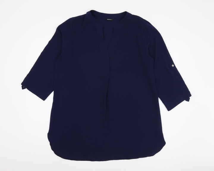 Roman Women's Blue Blouse Size 16 with 3/4 Sleeves