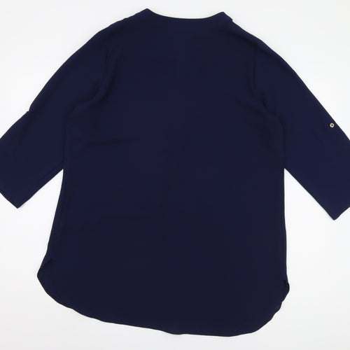 Roman Women's Blue Blouse Size 16 with 3/4 Sleeves
