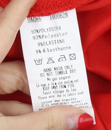 AX Paris Women's Red Lace Sheath Dress Size 12