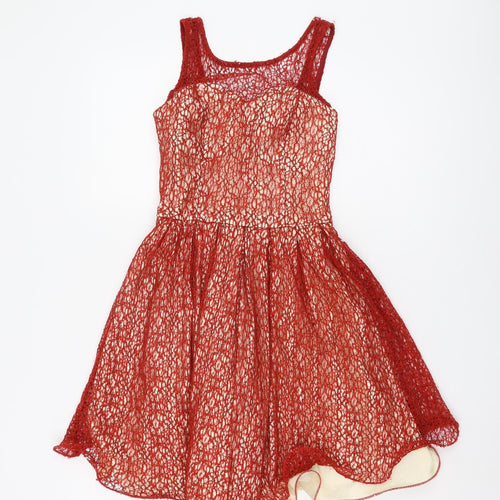 Chi Chi London Women's Red A-Line Party Dress, Size 8