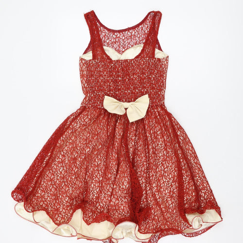 Chi Chi London Women's Red A-Line Party Dress, Size 8