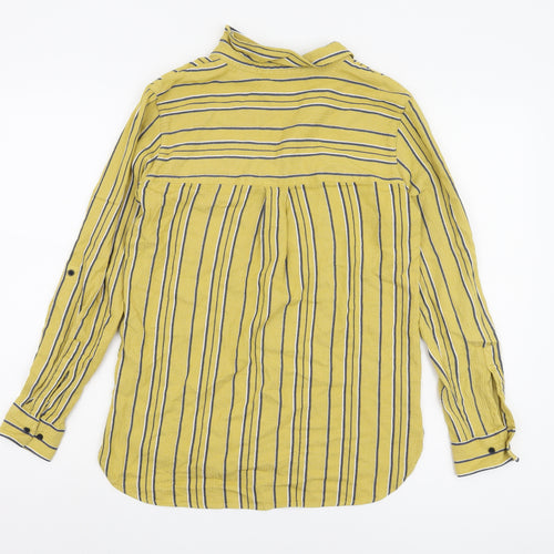 Next Women's Yellow Striped Button-Up Shirt UK 10