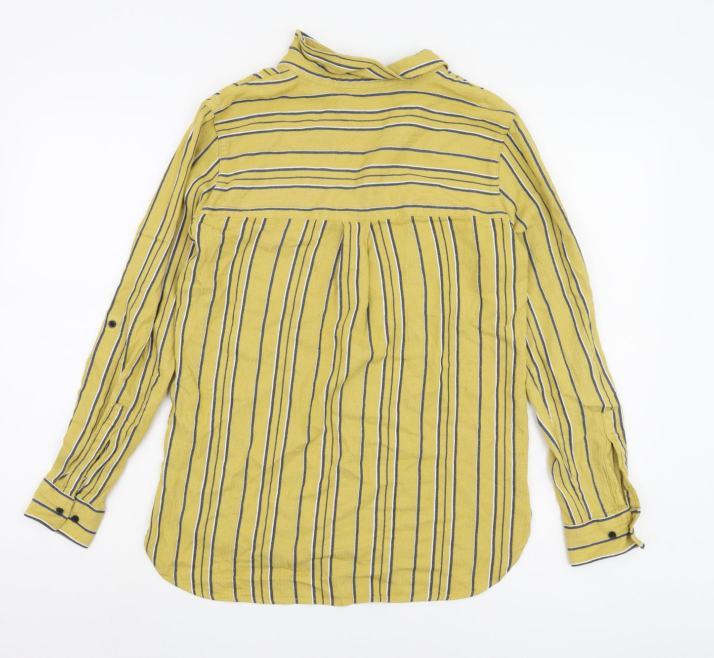 Next Women's Yellow Striped Button-Up Shirt UK 10