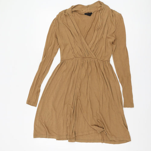 H&M Women's Brown Viscose Dress XS