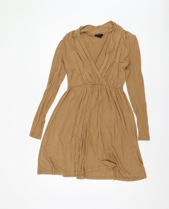 H&M Women's Brown Viscose Dress XS