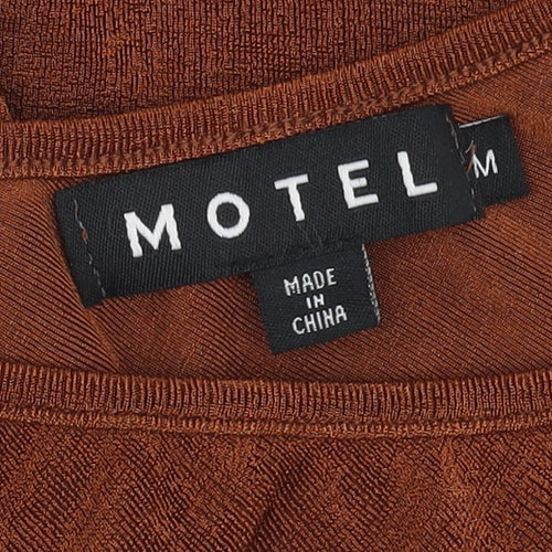 Motel Women's Brown Long Sleeve Top Size M