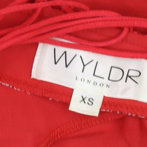 WYDLR Women's Red Long Sleeve Dress, XS