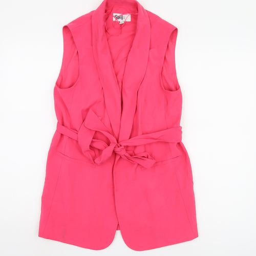 Marks and Spencer Pink Waistcoat Women Size 10 Belted