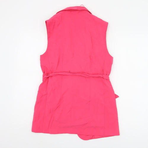 Marks and Spencer Pink Waistcoat Women Size 10 Belted