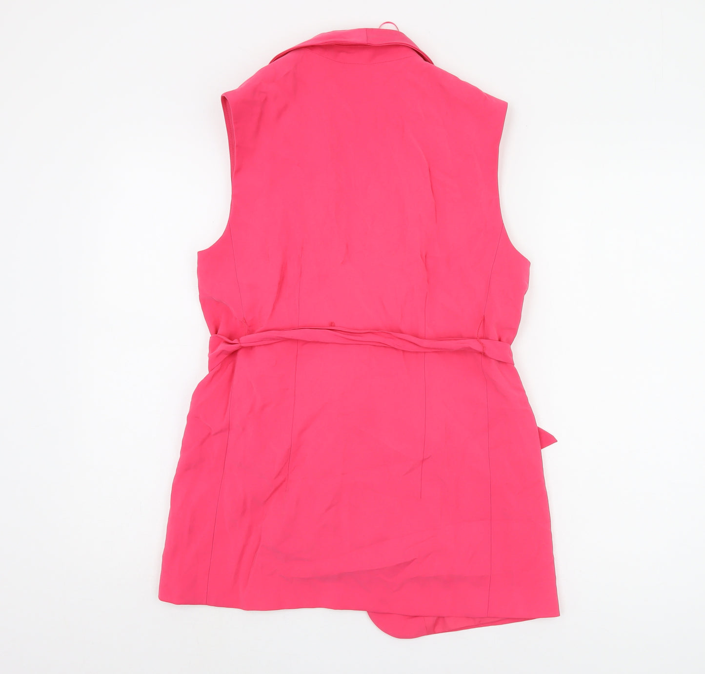 Marks and Spencer Pink Waistcoat Women Size 10 Belted