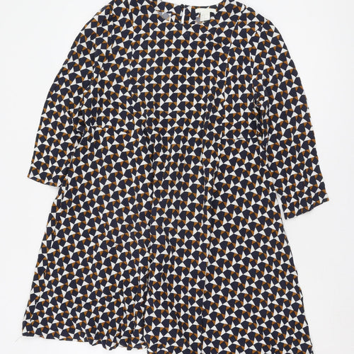 H&M Women's Multicoloured Geometric Dress Size 14