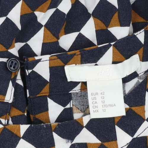 H&M Women's Multicoloured Geometric Dress Size 14