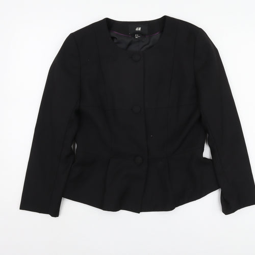 H&M Women's Black Blazer UK Size 12