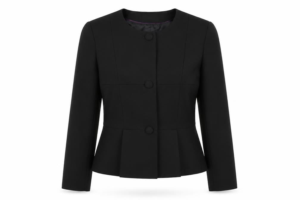 Front view of H&M Women's Black Blazer UK, size 12