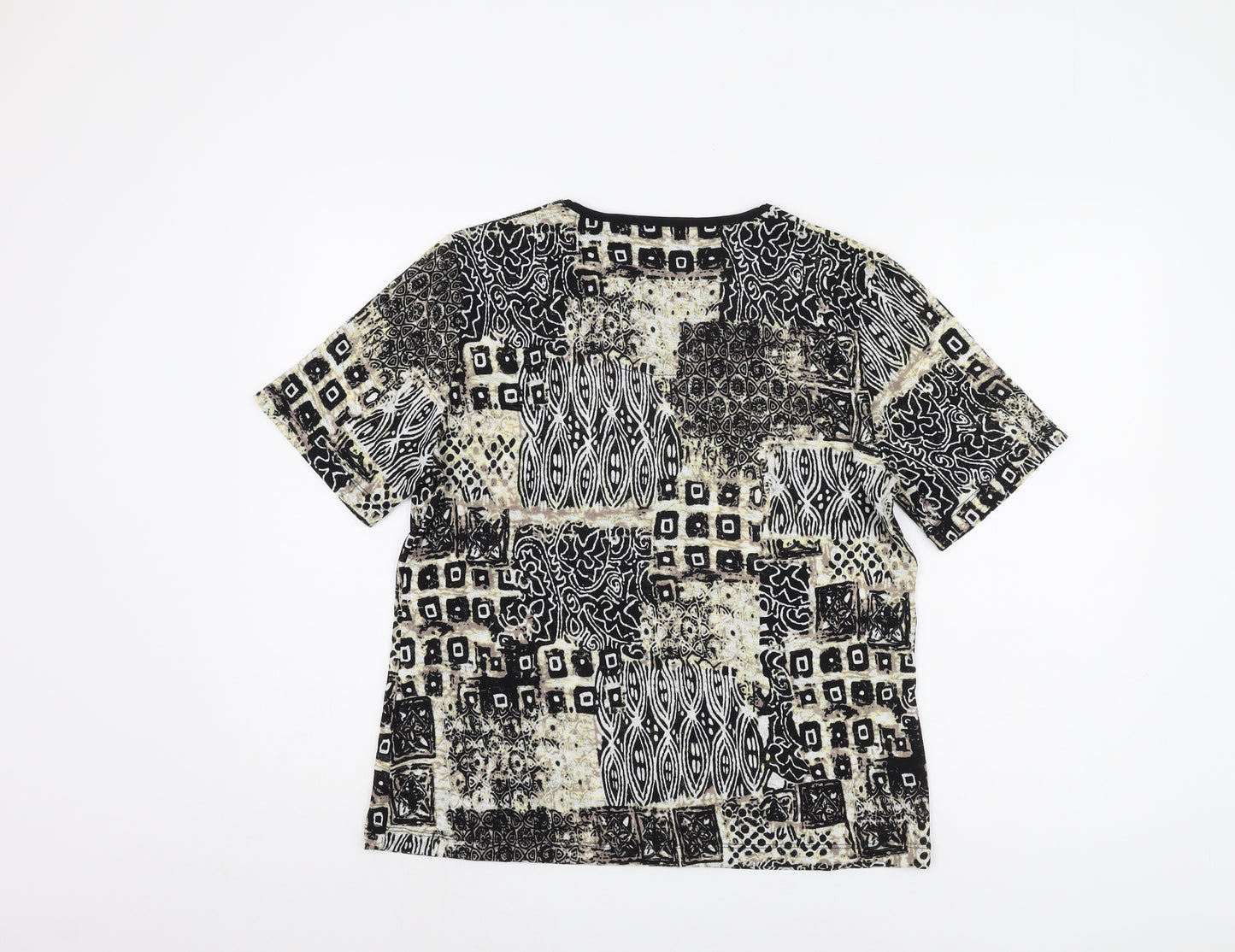 TIGI Women's Geometric Print T-Shirt, Size 14, Black
