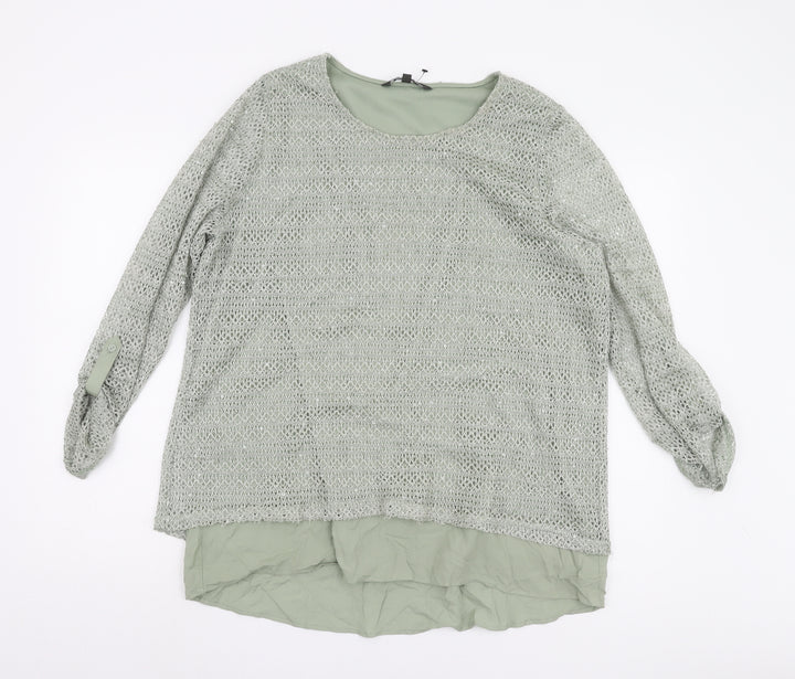 Bonmarché Women's Green Knit Blouse Size 18
