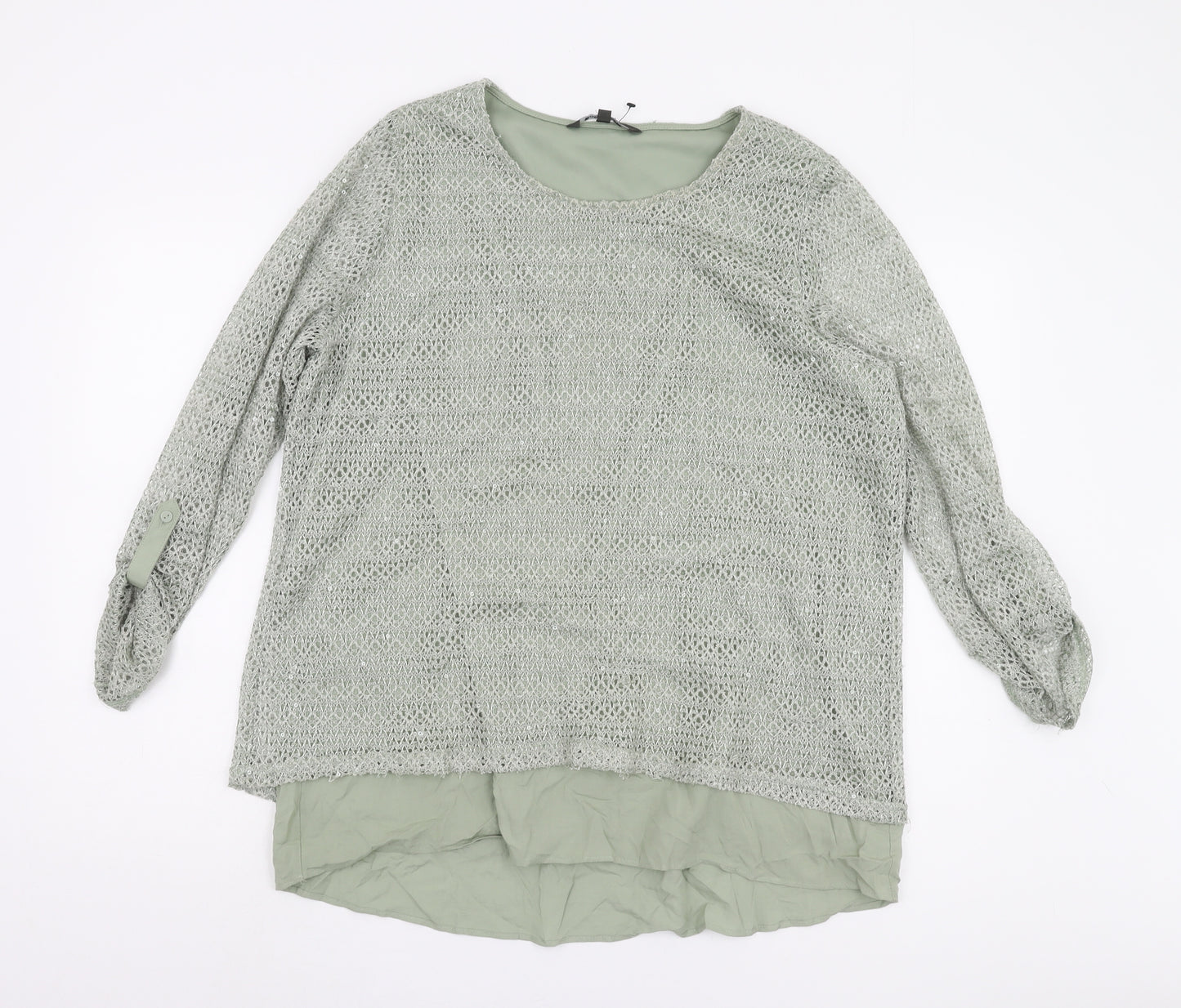 Bonmarché Women's Green Knit Blouse Size 18