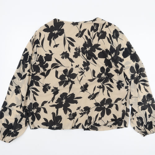 Cloud 5ive Women's Beige Floral Blouse, L, Casual Style